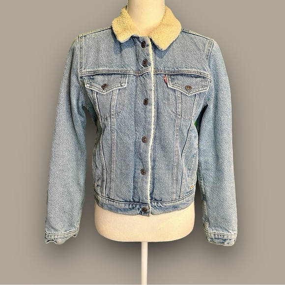 Levi’s Medium Wash Original Sherpa Trucker Jacket Size Small - Picture 4 of 16
